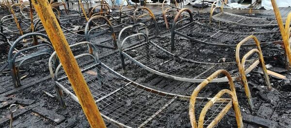 Последствия пожара в палаточном городке на территории горнолыжного комплексаХолдоми в Солнечном районе Хабаровского края Последствия пожара в палаточном городке на территории горнолыжного комплексаХолдоми в Солнечном районе Хабаровского края - Sputnik Беларусь