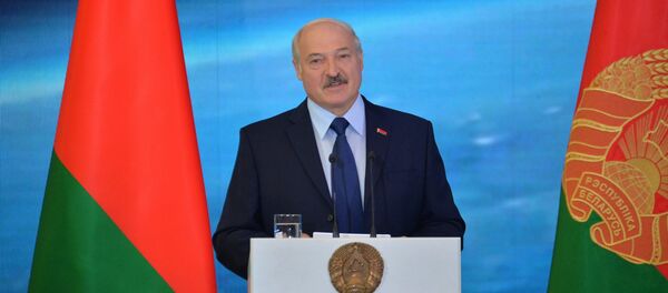 Президент Беларуси Александр Лукашенко на открытии Международного космического конгресса в Минске - Sputnik Беларусь