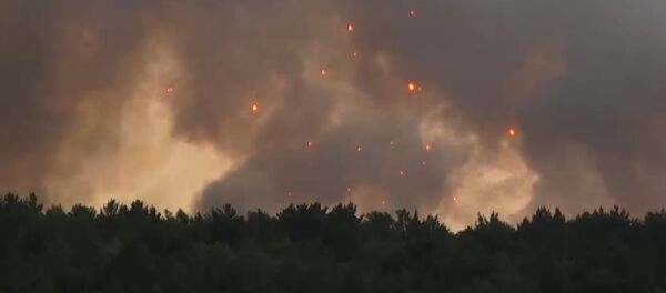 Пожар на складе хранения артиллерийских боеприпасов на территории воинской части в Ачинском районе - Sputnik Беларусь
