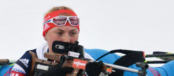 Расійская біятланістка Вольга Якушова Расійская біятланістка Вольга Якушова - Sputnik Беларусь