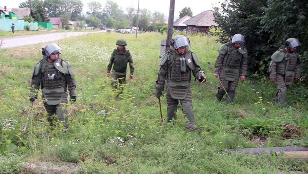 Военные саперы проверили территорию поселка рядом с горевшим складом в Ачинском районе - Sputnik Беларусь
