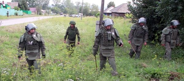 Военные саперы проверили территорию поселка рядом с горевшим складом в Ачинском районе - Sputnik Беларусь