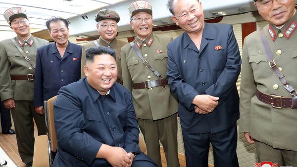 Лидер КНДР Ким Чен Ын наблюдает за испытанием нового оружия - Sputnik Беларусь