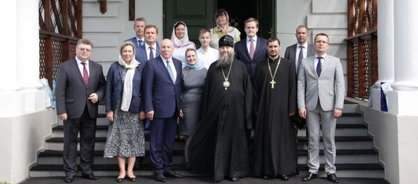 Посол России Дмитрий Мезенцев в Жировичском Успенском мужском монастыре - Sputnik Беларусь