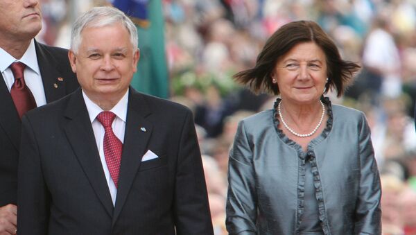 Президент Польши Лех Качиньский с супругой - Sputnik Беларусь