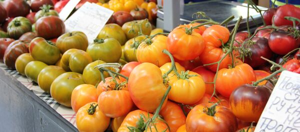 Продажа томатов на Комаровском рынке - Sputnik Беларусь