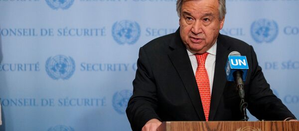 Генеральный секретарь ООН Антонио Гутерриш выступает с речью на заседании Совета Безопасности в штаб-квартире ООН в Нью-Йорке - Sputnik Беларусь