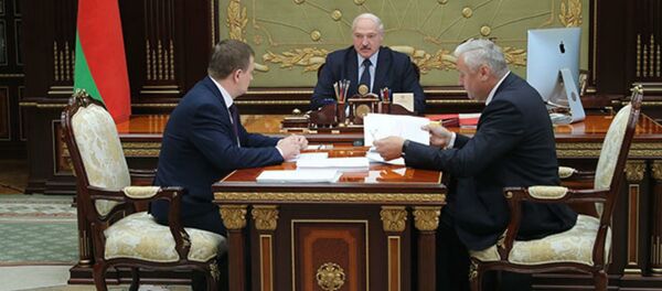 Доклад первого вице-премьера Александра Турчина и вице-премьера Владимира Дворника президенту Александру Лукашенко Доклад первого вице-премьера Александра Турчина и вице-премьера Владимира Дворника президенту Александру Лукашенко - Sputnik Беларусь