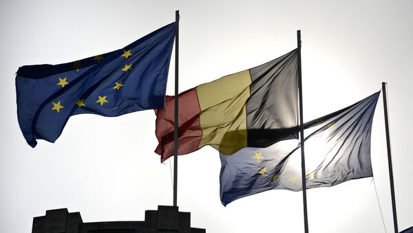 Флаги Бельгии и ЕС в Брюсселе - Sputnik Беларусь