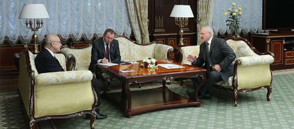 Сустрэча прэзідэнта Аляксандра Лукашэнкі з намеснікам Генеральнага сакратара - кіраўніком Контртэрарыстычнага упраўлення ААН Уладзімірам Варанковым - Sputnik Беларусь