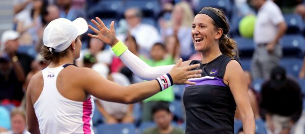 Беларуска Вікторыя Азаранка і аўстралійка Эшлі Барці на US Open - Sputnik Беларусь