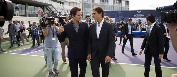 Теннисисты Роджер Федерер (Швейцария) и Рафаэль Надаль (Испания) - Sputnik Беларусь