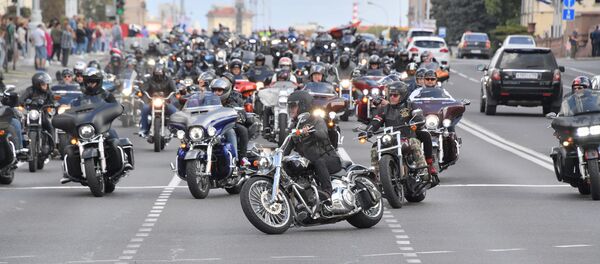 Экс-глава МВД Игорь Шуневич во главе колонны на H.O.G.Rally Minsk 2019  - Sputnik Беларусь