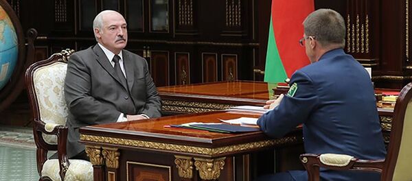 Президент Беларуси Александр Лукашенко на встрече с председателем Государственного таможенного комитета Юрием Сенько Президент Беларуси Александр Лукашенко на встрече с председателем Государственного таможенного комитета Юрием Сенько - Sputnik Беларусь