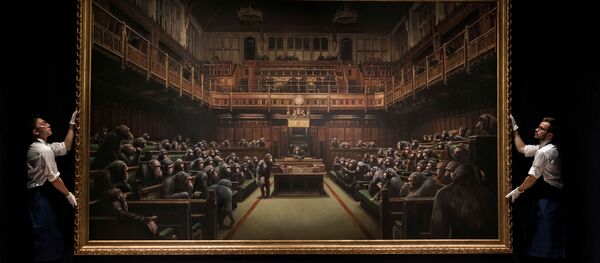 Картина-карикатура Бэнкси на британский парламент  - Sputnik Беларусь