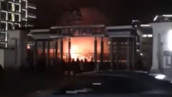 Пожар на стадионе Спартак в Могилеве - Sputnik Беларусь