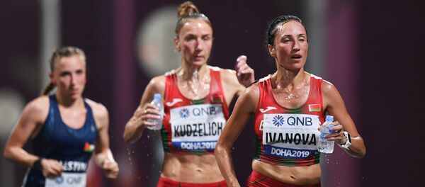 Белорусский легкоатлетки на марафонской дистанции на ЧМ-2019 в Дохе Белорусский легкоатлетки на марафонской дистанции на ЧМ-2019 в Дохе - Sputnik Беларусь