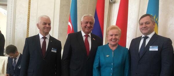 Виктор Гуминский, Михаил Мясникович, Лидия Ермошина и Дмитрий Кобицкий  - Sputnik Беларусь