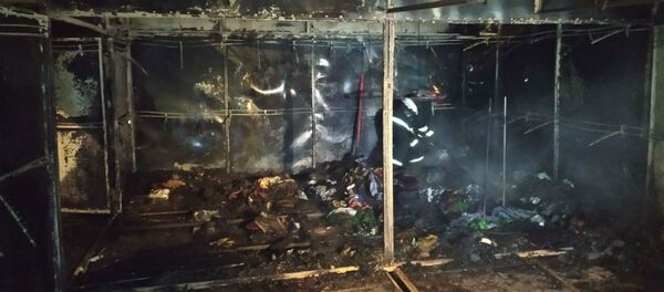 Пожар на вещевом рынке в Гродно - Sputnik Беларусь