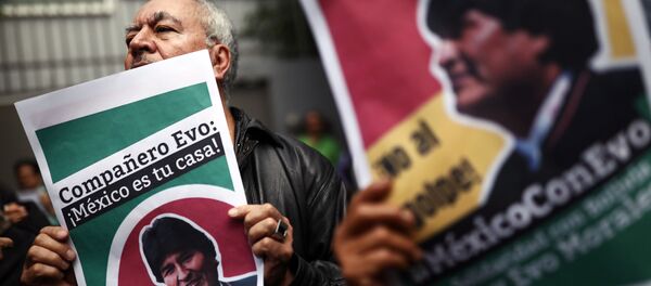 Демонстрация в поддержку президента Боливии Эво Моралеса в Мехико - Sputnik Беларусь