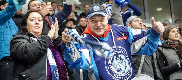 Болельщики хоккейного Динамо-Минск на матче своей команды - Sputnik Беларусь