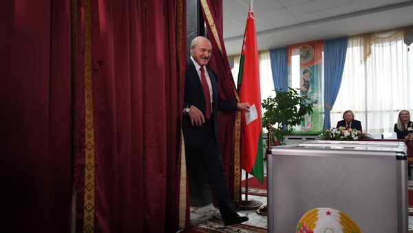 Президент Беларуси Александр Лукашенко проголосовал на парламентских выборах 2019 - Sputnik Беларусь