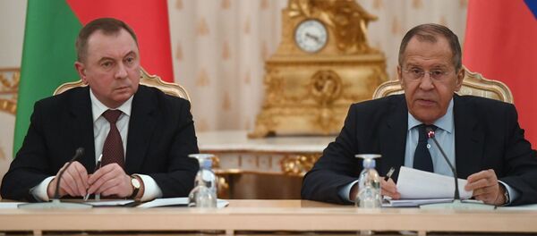 Совместная пресс-конференция Сергея Лаврова и Владимира Макея Совместная пресс-конференция Сергея Лаврова и Владимира Макея - Sputnik Беларусь