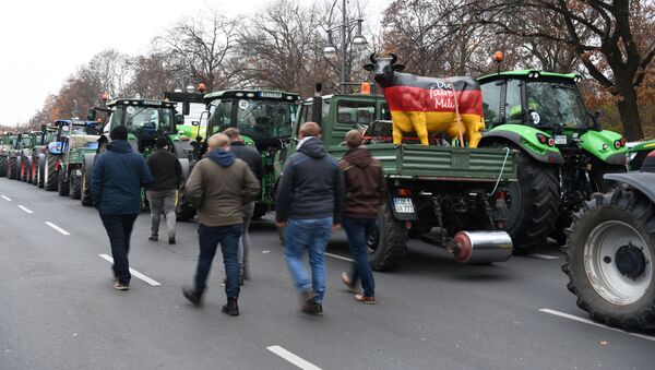 Трактора парализовали движение в Берлине - Sputnik Беларусь