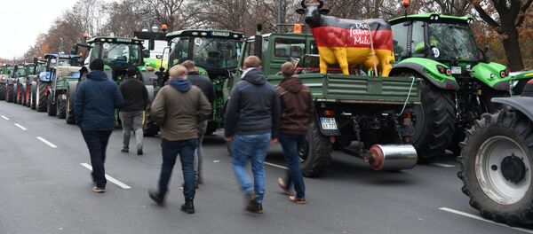 Трактора парализовали движение в Берлине - Sputnik Беларусь