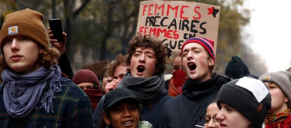 Акция протеста в Париже Акция протеста в Париже - Sputnik Беларусь