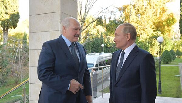 Президенты Александр Лукашенко и Владимир Путин - Sputnik Беларусь