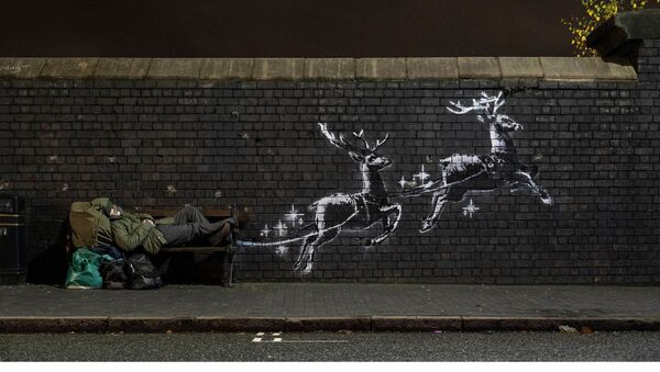 Бэнкси создал рождественское граффити, посвященное бездомным  - Sputnik Беларусь