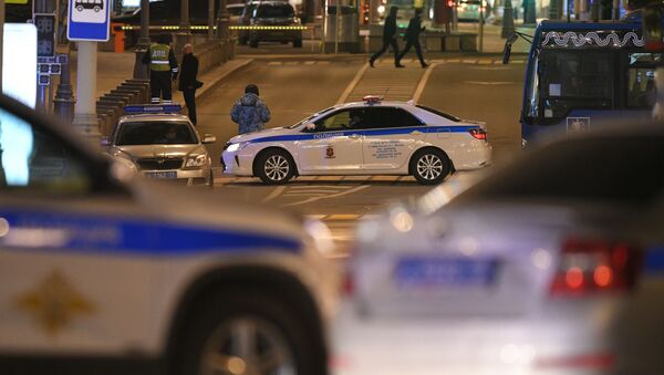 Автомобили полиции на улице Большая Лубянка в Москве - Sputnik Беларусь
