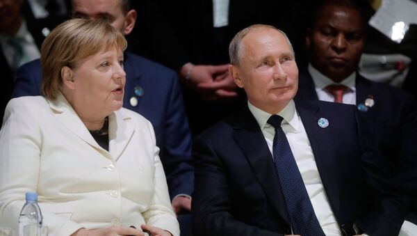  Президент РФ Владимир Путин и канцлер ФРГ Ангела Меркель - Sputnik Беларусь