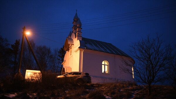 Храм святого пророка Илии в деревне Касынь под Минском во время Рождественского богослужения - Sputnik Беларусь