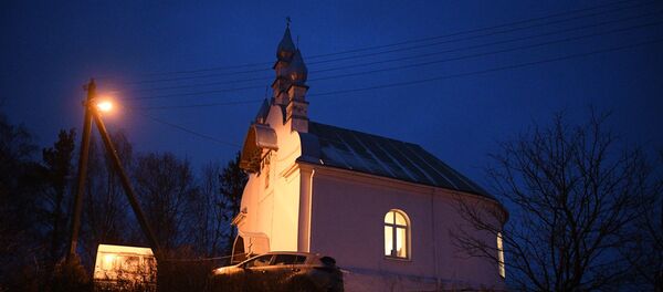 Храм святого пророка Илии в деревне Касынь под Минском во время Рождественского богослужения Храм святого пророка Илии в деревне Касынь под Минском во время Рождественского богослужения - Sputnik Беларусь