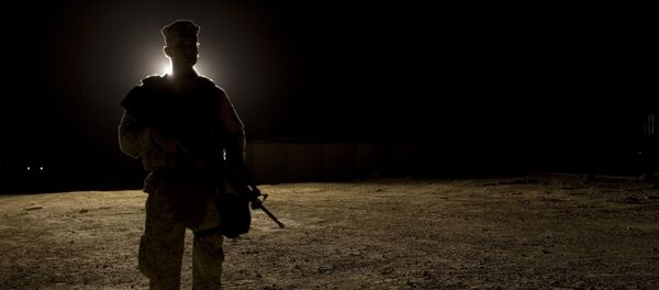 Морской пехотинец США на авиабазе Аль-Асад в провинции Анбар, Ирак - Sputnik Беларусь