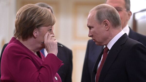 Встреча президента РФ В. Путина с канцлером Германии А. Меркель - Sputnik Беларусь