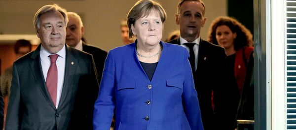 Канцлер Германии Ангела Меркель и Генеральный секретарь ООН Антониу Гутерриш - Sputnik Беларусь