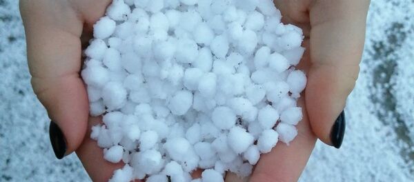 Зимний град размером с горох выпал в Новогрудке - Sputnik Беларусь