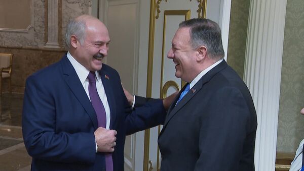 Александр Лукашенко 1 февраля провел переговоры с госсекретарем США Майклом Помпео - Sputnik Беларусь
