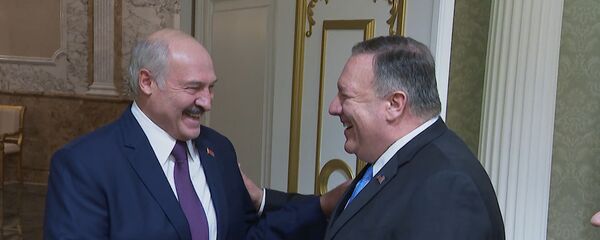 Александр Лукашенко 1 февраля провел переговоры с госсекретарем США Майклом Помпео - Sputnik Беларусь