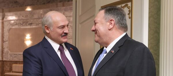 Госсекретарь США Майк Помпео во время визита в Минск и переговоров с президентом Беларуси Александром Лукашенко - Sputnik Беларусь