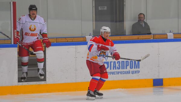 Хоккейный матч с участием президентов Александра Лукашенко и Владимира Путина - Sputnik Беларусь