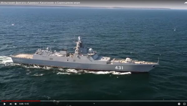 Фрегат Адмирал Касатонов тестирует системы постановки помех - видео - Sputnik Беларусь