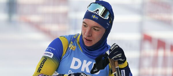 Призер Олимпийских игр-2018 шведский биатлонист Себастьян Самуэльссон - Sputnik Беларусь