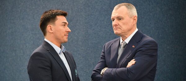 Гендиректор минского Динамо Дмитрий Басков и председатель наблюдательного совета клуба Игорь Шуневич Гендиректор минского Динамо Дмитрий Басков и председатель наблюдательного совета клуба Игорь Шуневич - Sputnik Беларусь