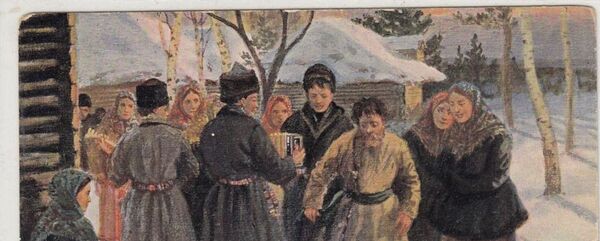 Касьянов день. Подгулял. Дореволюционная открытка Касьянов день. Подгулял. Дореволюционная открытка - Sputnik Беларусь