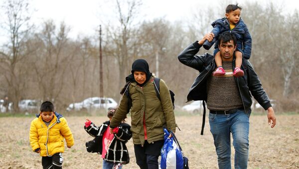 Мигранты идут к пограничному переходу Пазаркуле в Турции - Sputnik Беларусь