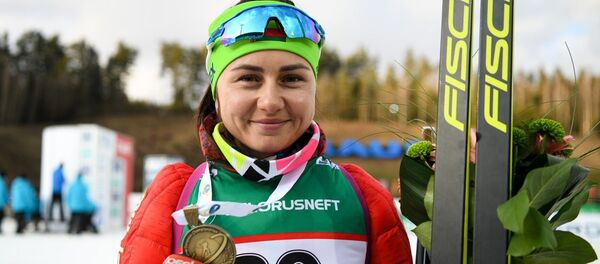 Белорусская биатлонистка Ирина Кривко Белорусская биатлонистка Ирина Кривко - Sputnik Беларусь